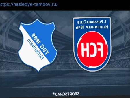 Матч Бундеслиги: 1. ФК Хайденхайм 1846 против 1899 Хоффенхайм